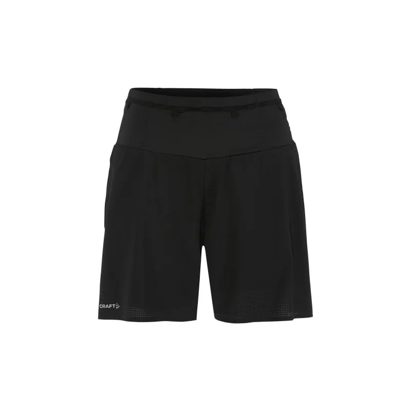 Profesionalne ženske trail kratke hlače CRAFT 2v1 za tek na dolge razdalje. Lahke, zračne in z žepi za gele. Na voljo v AS Sport Outlet.